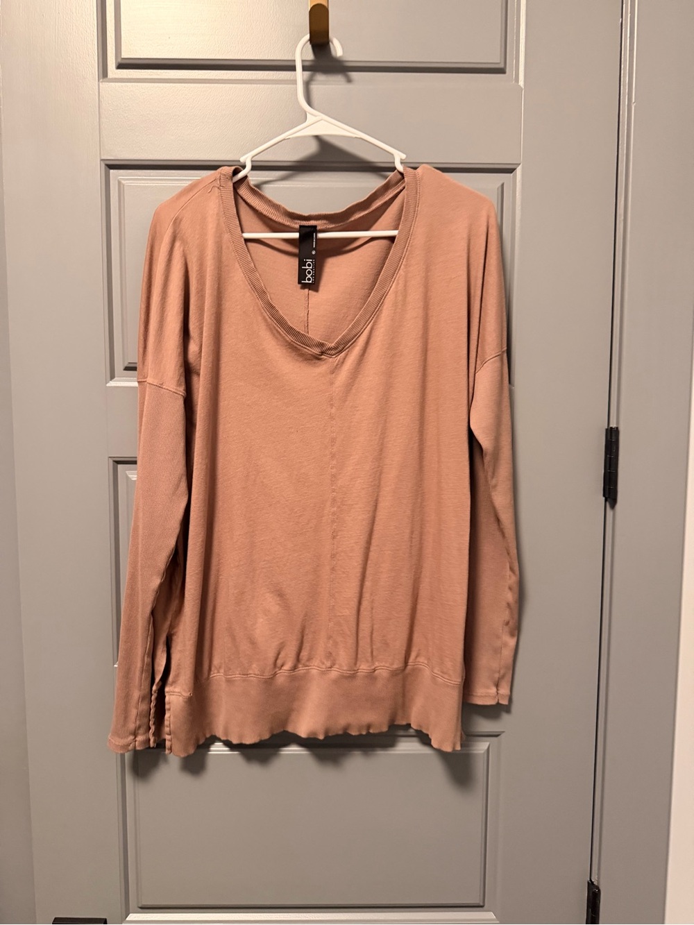 bobi Los Angeles Rib Mix V-Neck Tee XL